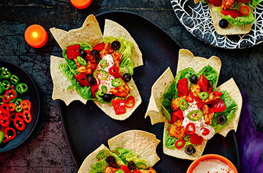 Crispy bat wing chicken tacos