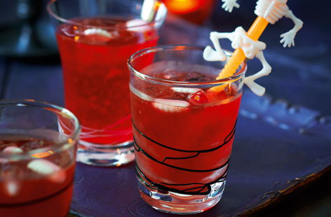 Little vampires will love this raspberry fizz, complete with surprise gnashers