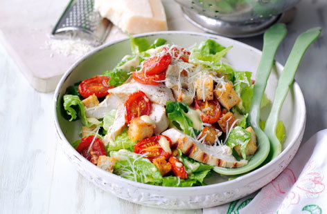 A healthy salad made of Romaine lettuce that will last in your fridge for a week