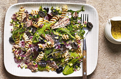 Zesty, punchy and ready in just 15 minutes, this pasta salad is a real lunch time winner.