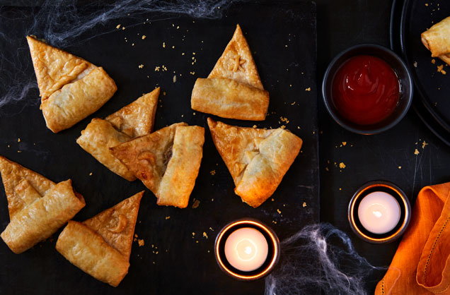 Witch's hat sausage rolls